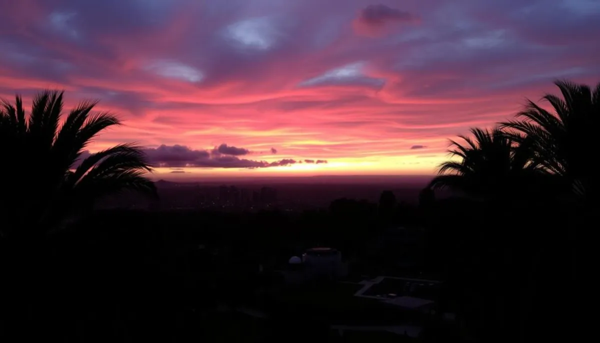 Breathtaking sunset at Griffith Observatory